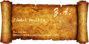 Zámbó Anilla névjegykártya